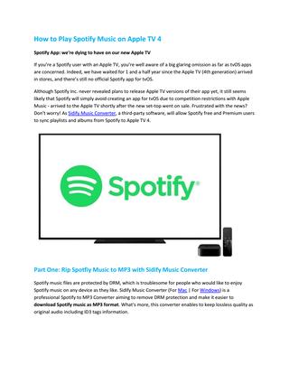 Download Spotify Apple Tv